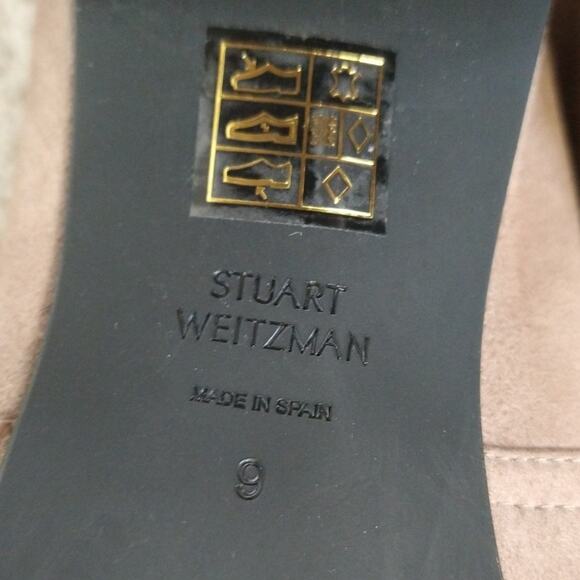 Stuart Weitzman Margot 75 Taupe Suede Ankle Booties | Size 9 - Picture 11 of 14